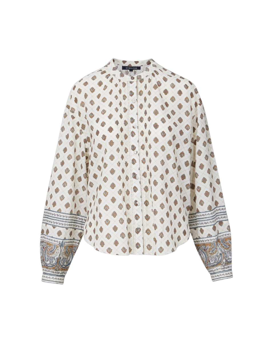 Lollie Paisley Button-Down Blouse