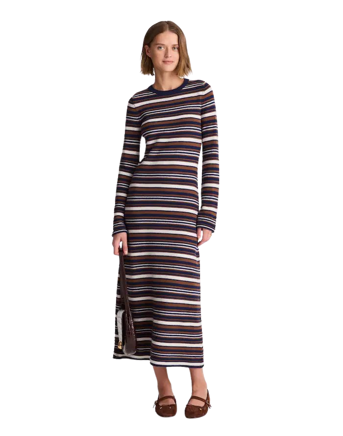 Crewneck Sweater Maxi Dress in Merino Wool