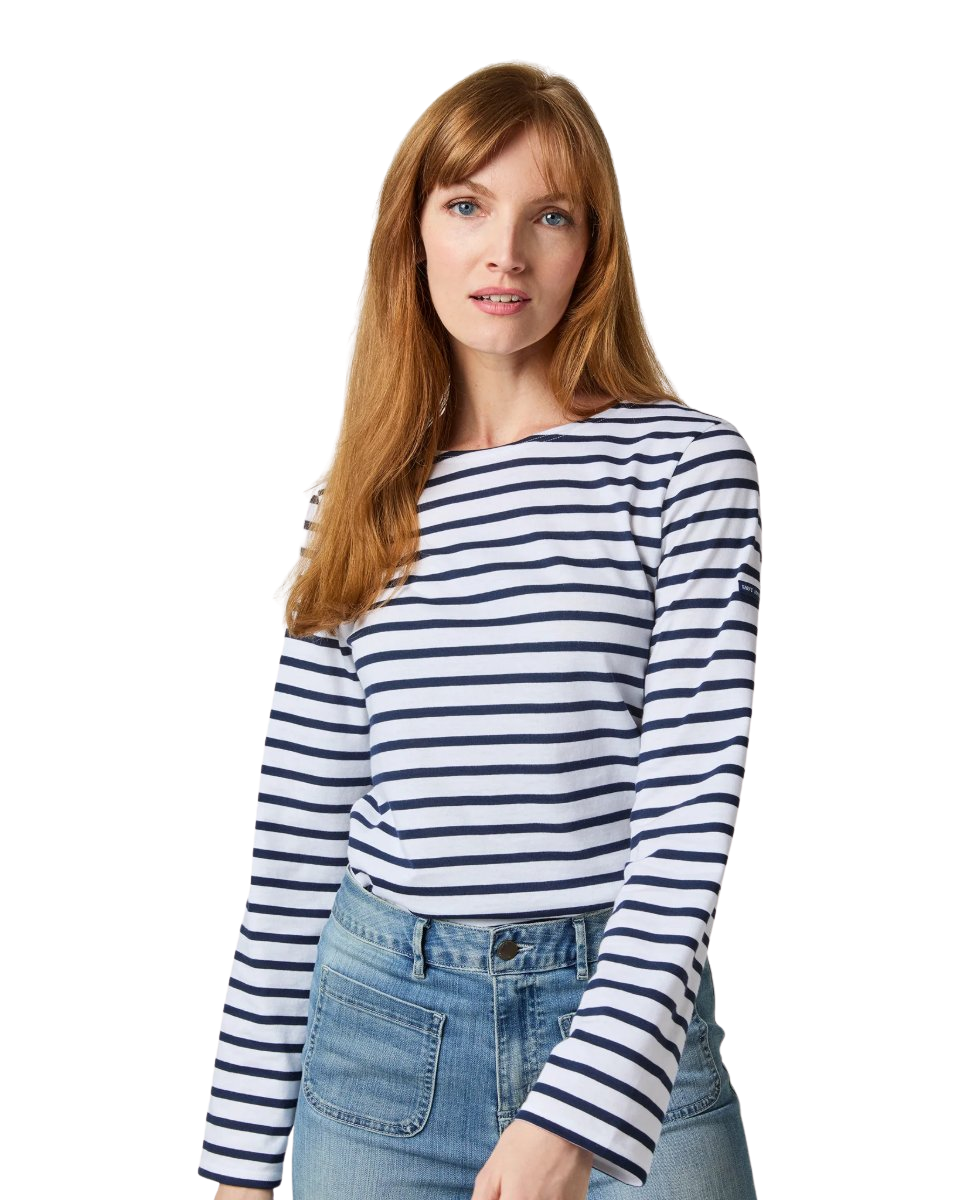 Modern Minquiers Tee Neige/Marine Stripe
