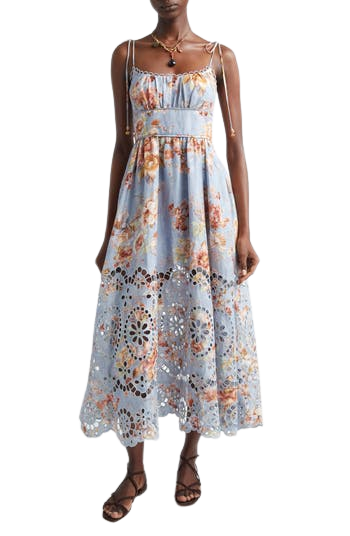 Awaken Picnic Eyelet Embroidered Linen Sundress