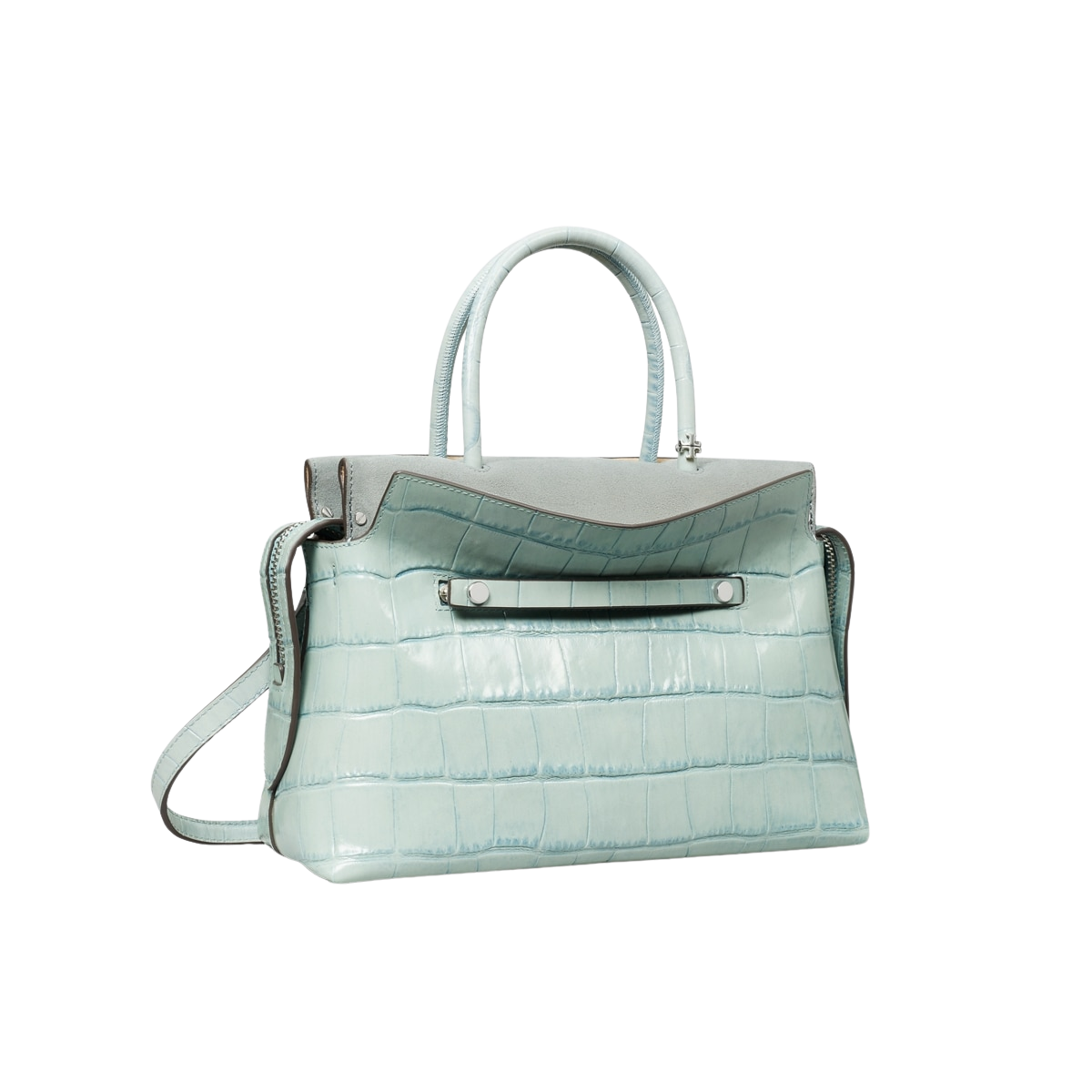 MERCER CROC-EMBOSSED SATCHEL