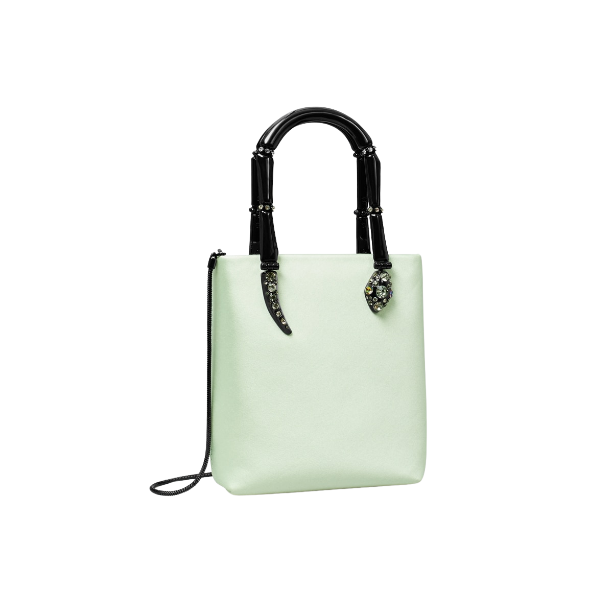MINI SATIN SNAKE HANDLE TOTE