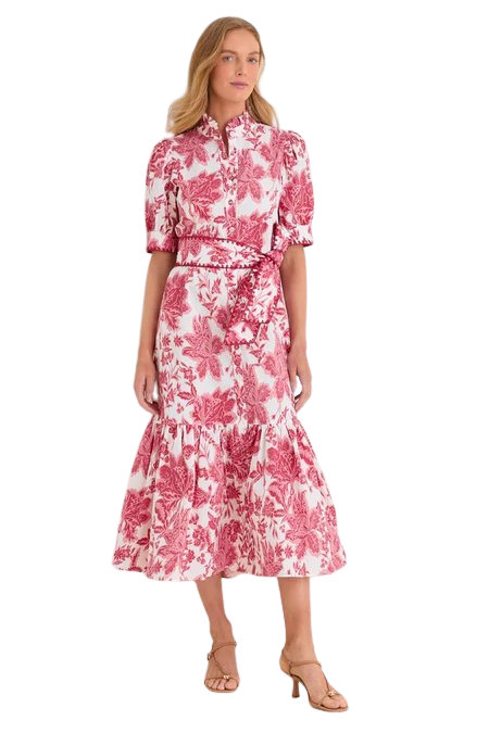 Hibiscus Floral Whipstitch Felicity Maxi Dress