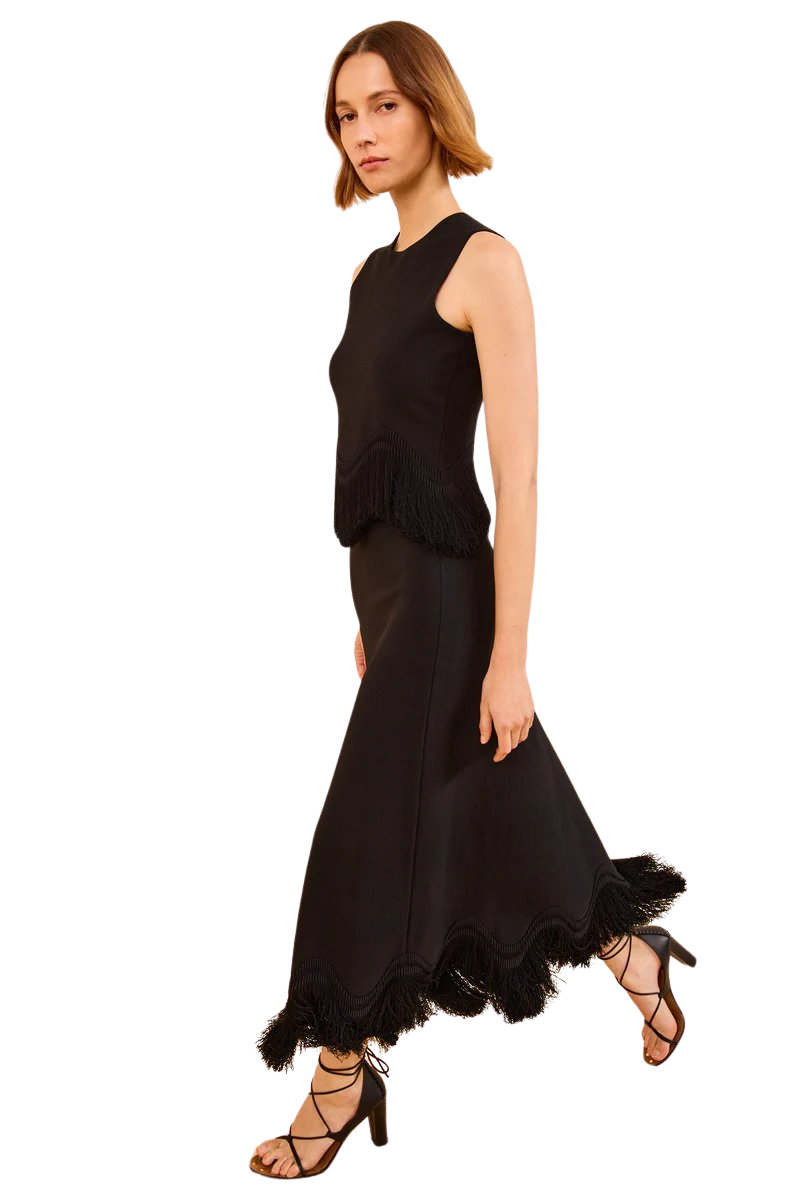 Paulina Knit Skirt with Fringe