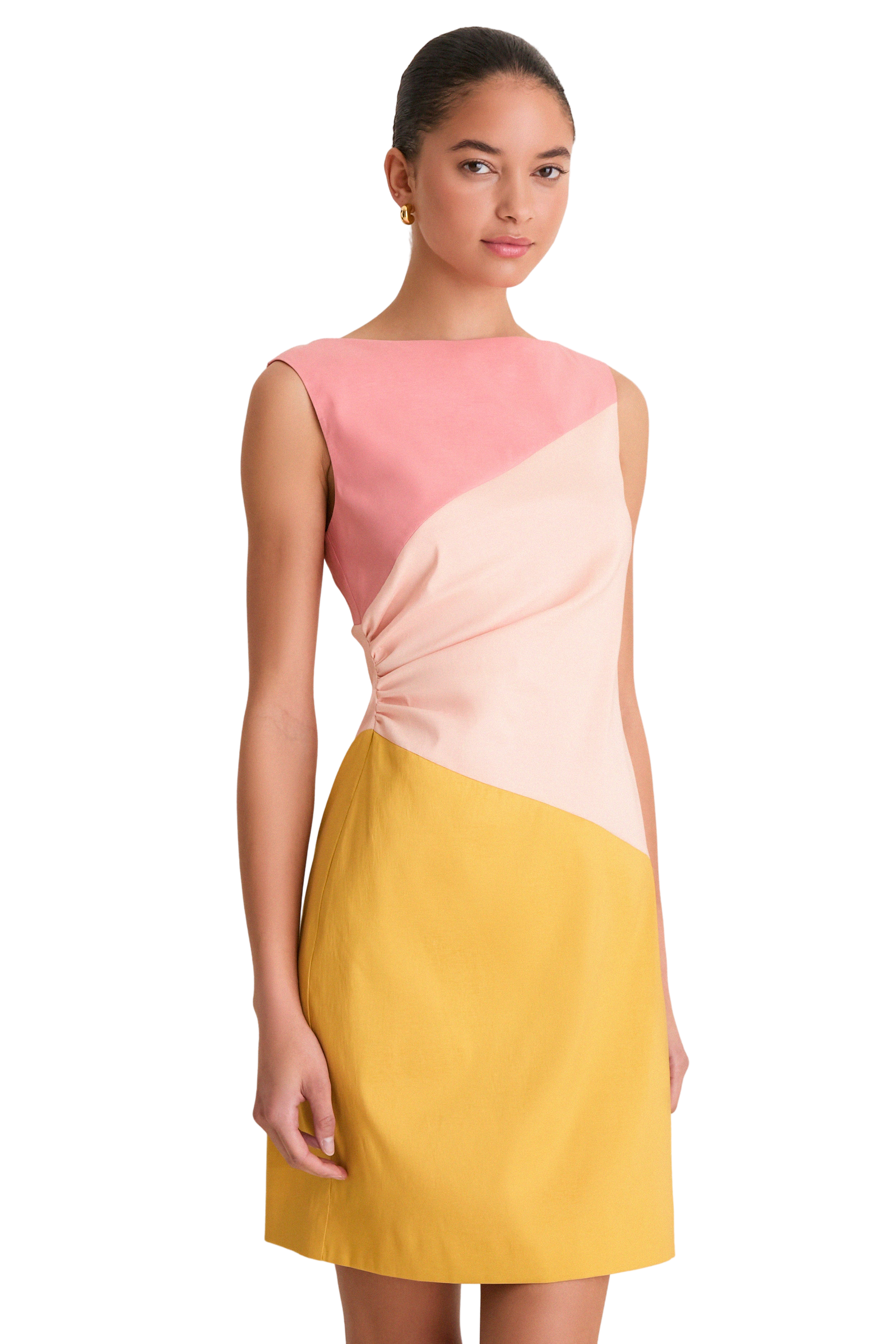 Sorbet Colorblock Stretch Taffeta Gigi Mini Dress