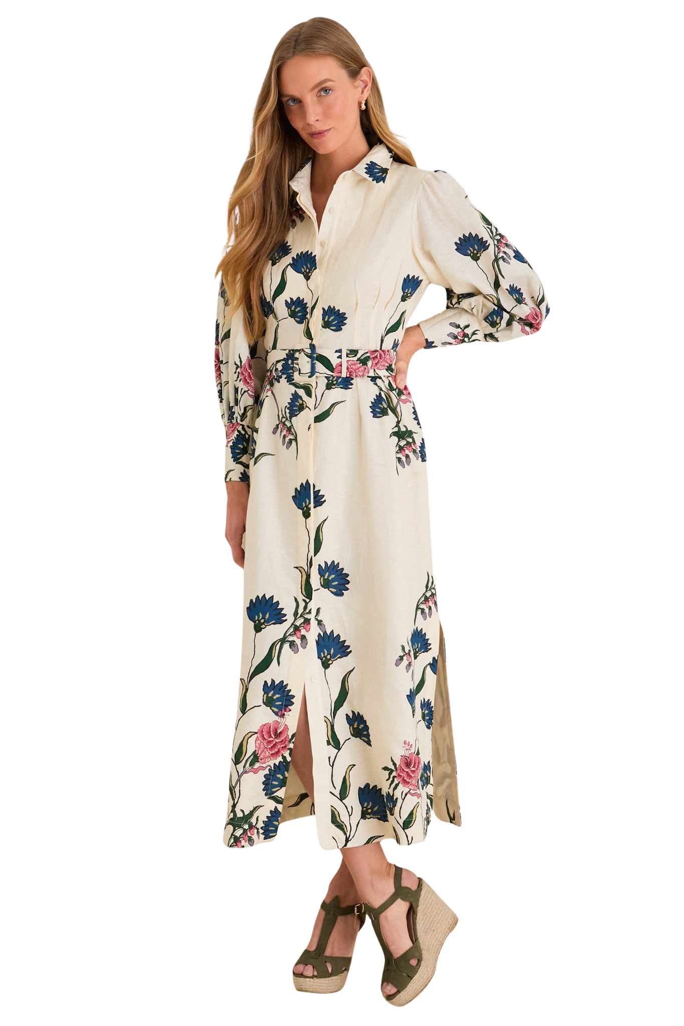 Belle Bouquet Cotton Linen Therese Dress