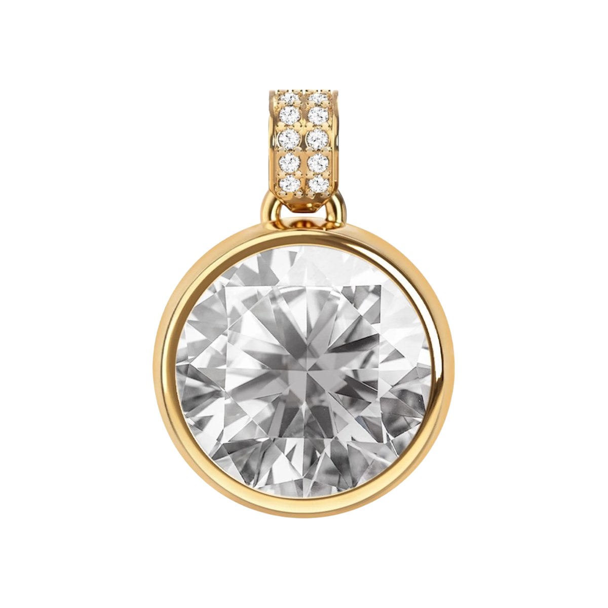 Jamestown Birthstone Pendant with Diamond Bail in 14k Gold