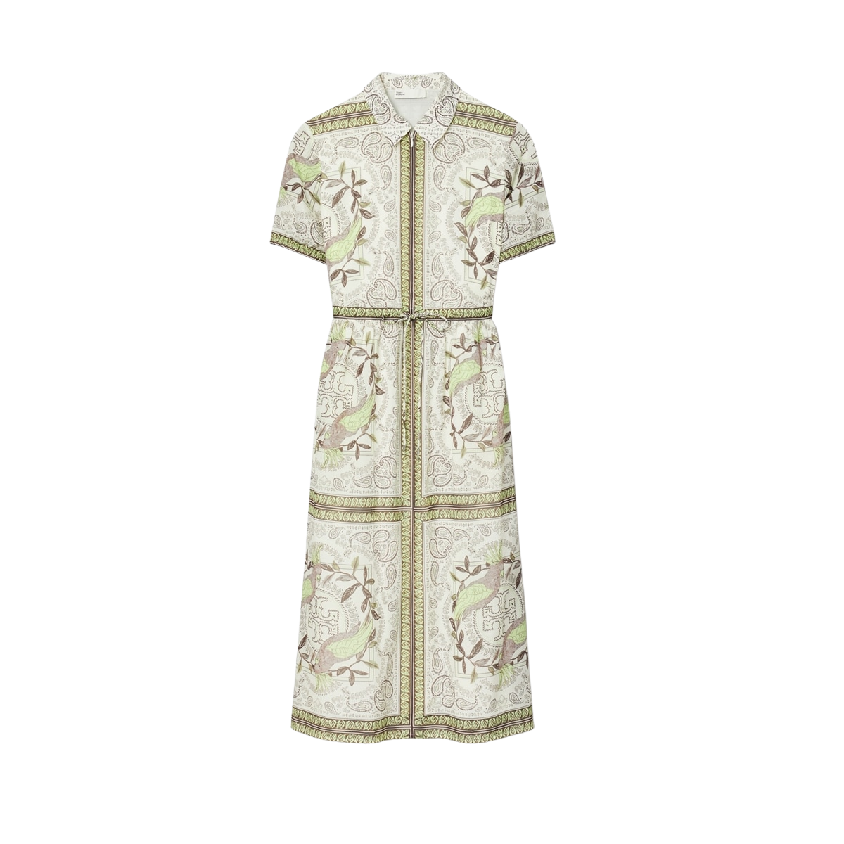 CINCHED COTTON ZIP DRESS