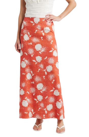Martina Floral Linen Maxi Skirt