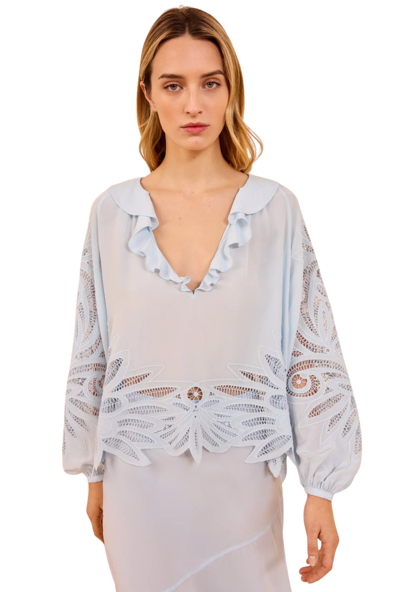 Adonis Silk Applique Blouse