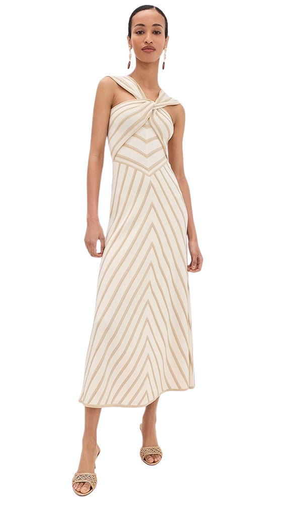 Luna Metallic Halter Dress