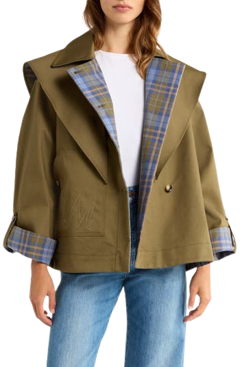 Jerry Reversible Crop Organic Cotton Trench Coat