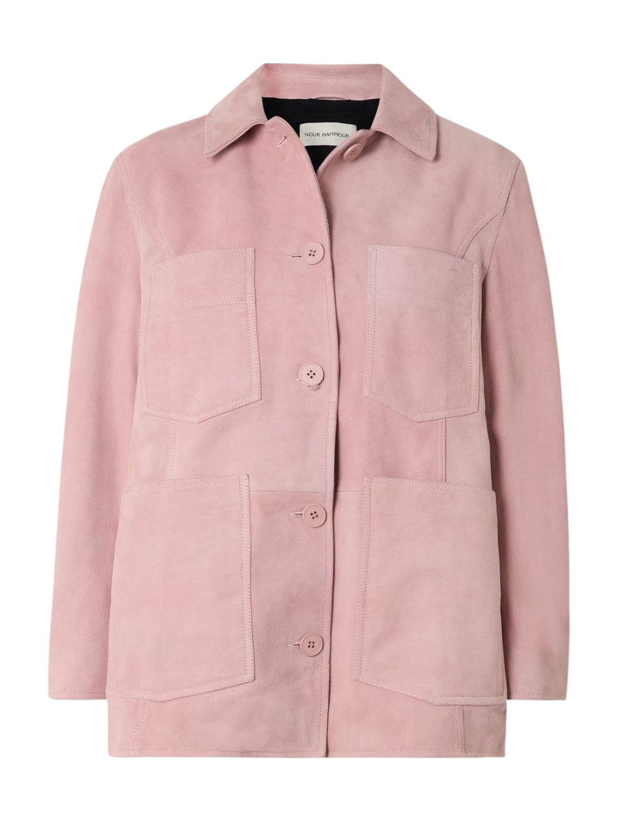 Seleste paneled distressed suede jacket