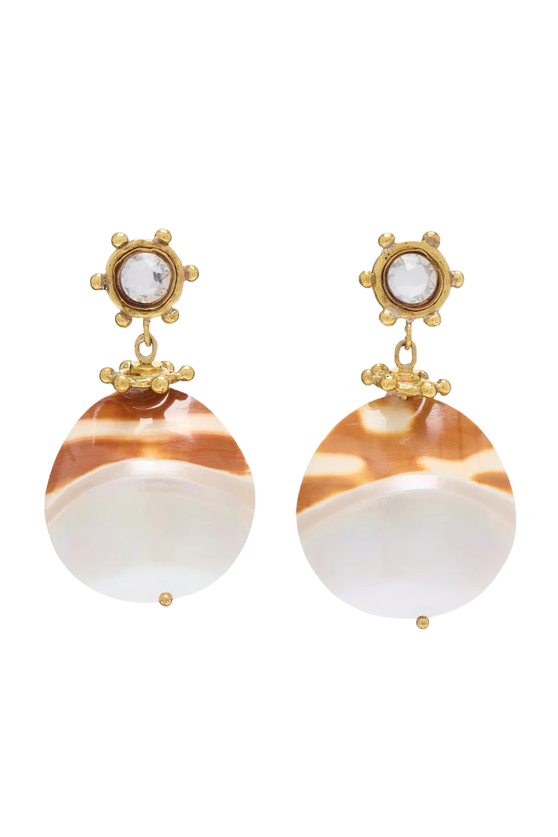 Embellished Shell Drop Earring