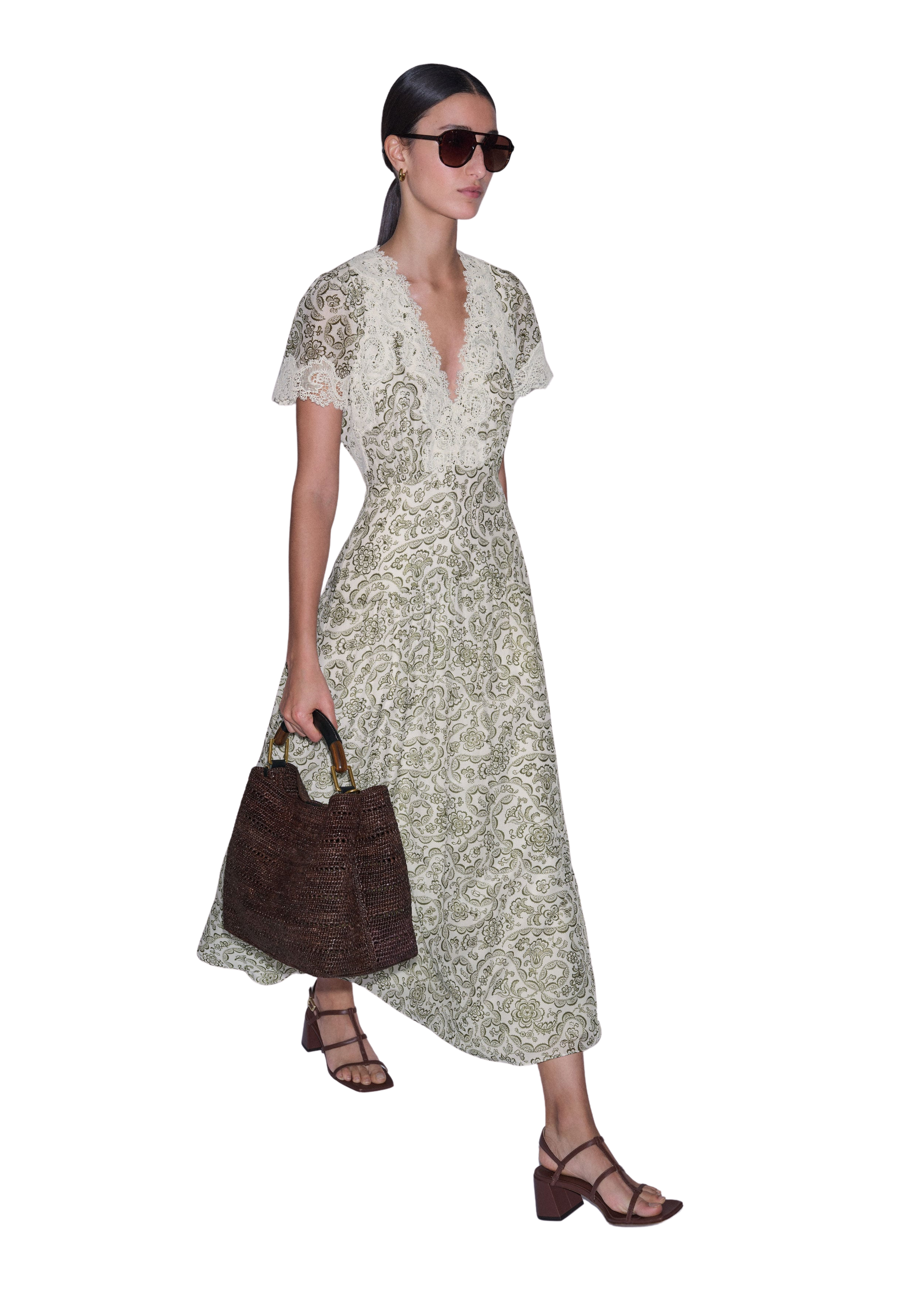 Lace Trim Maxi Dress