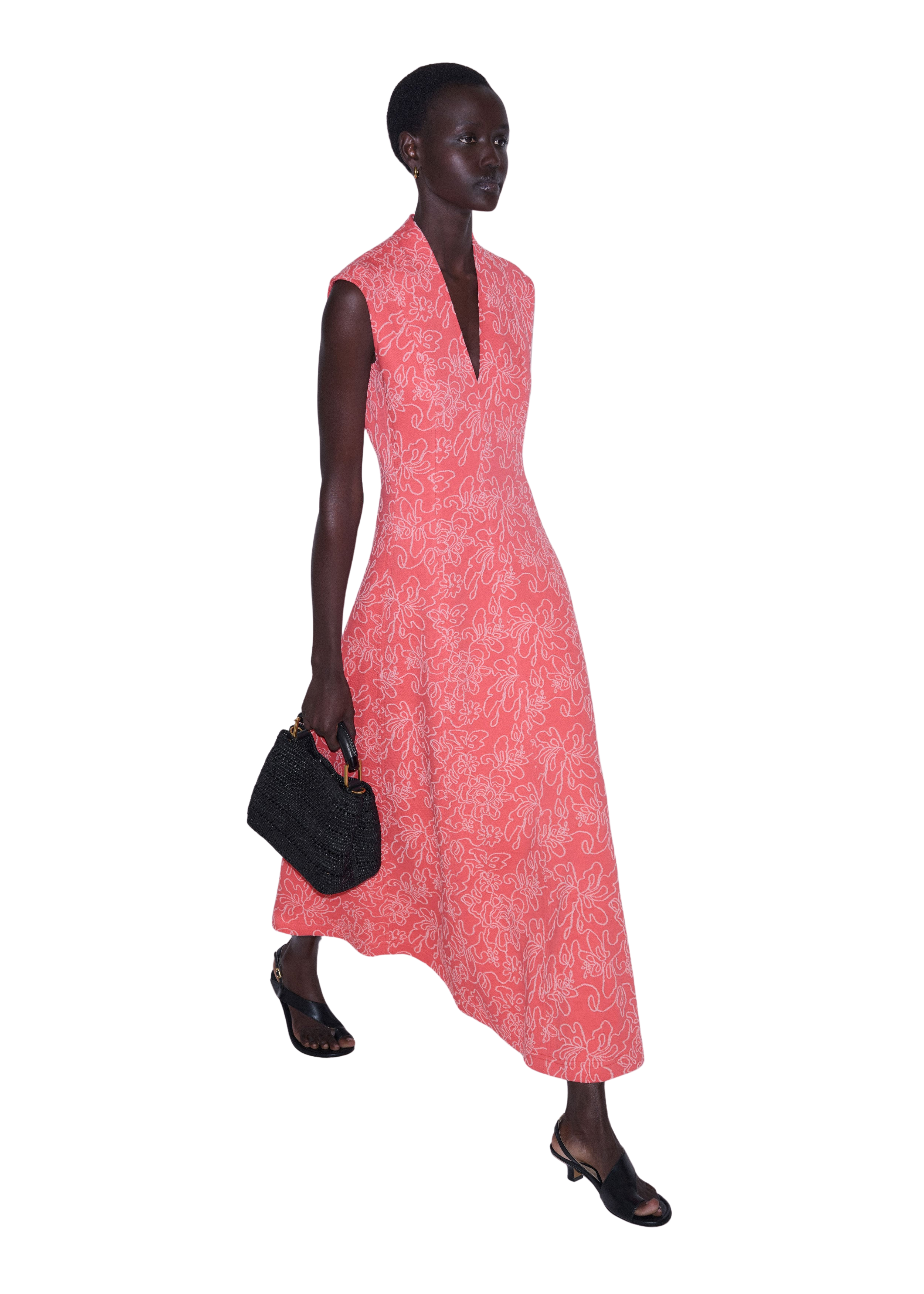Fit + Flare Maxi Dress Jacquard Jersey