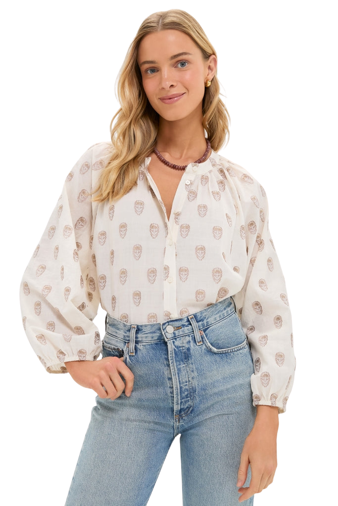 Orchid Echo Cotton Jacquard Sawyer Blouse