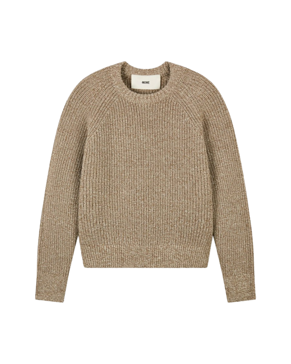 COTTON WOOL RIB CREWNECK