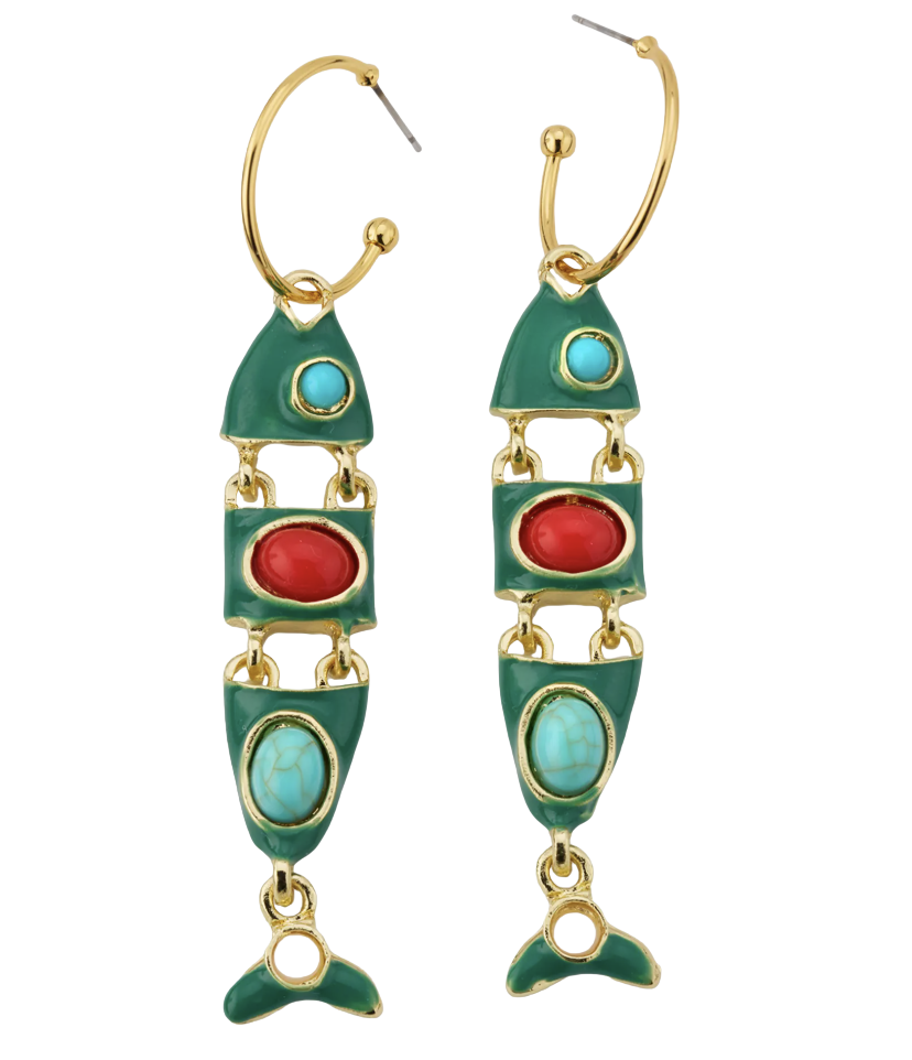 Golconda by Kenneth Jay Lane Colorful Fish Dangle Earrings
