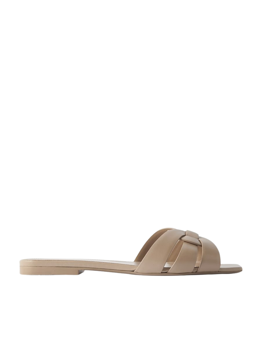 Tribute woven leather slides