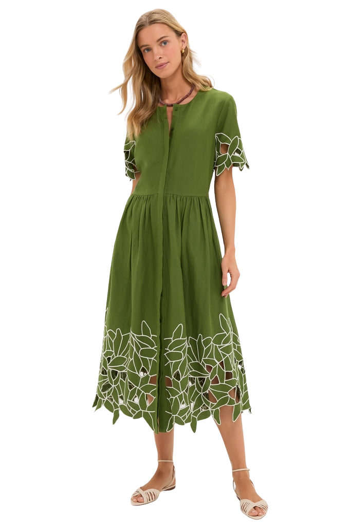 Fern Floral Eyelet Pilar Dress and Short Set