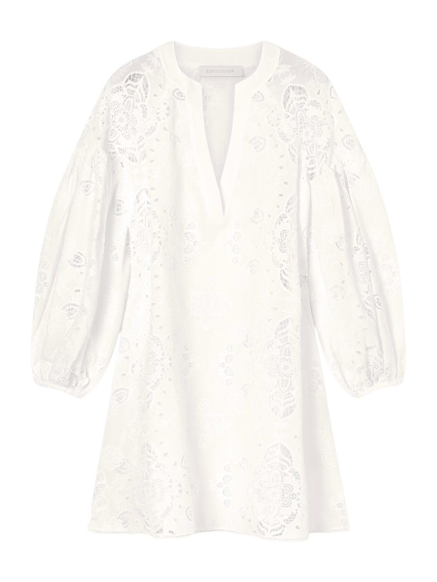 Harlow cotton-blend lace mini dress