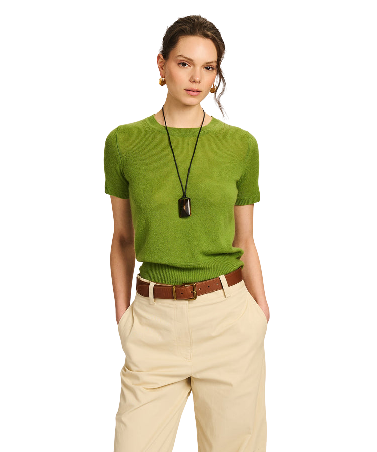 Lightweight Cashmere Short Sleeve Sweater