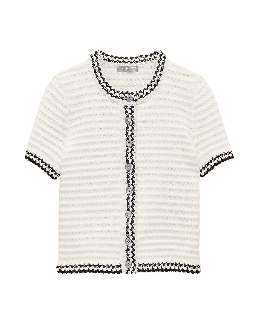 Crochet short-sleeve cardigan