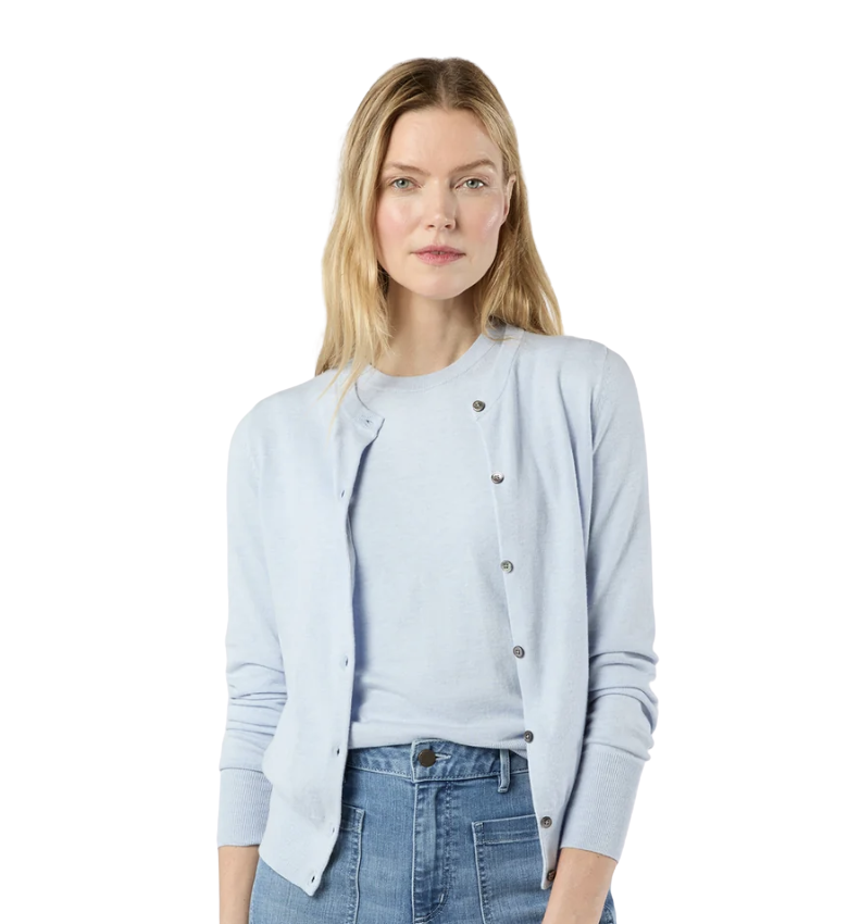 Rosie Cardigan in Heather Sky Cotton/Silk