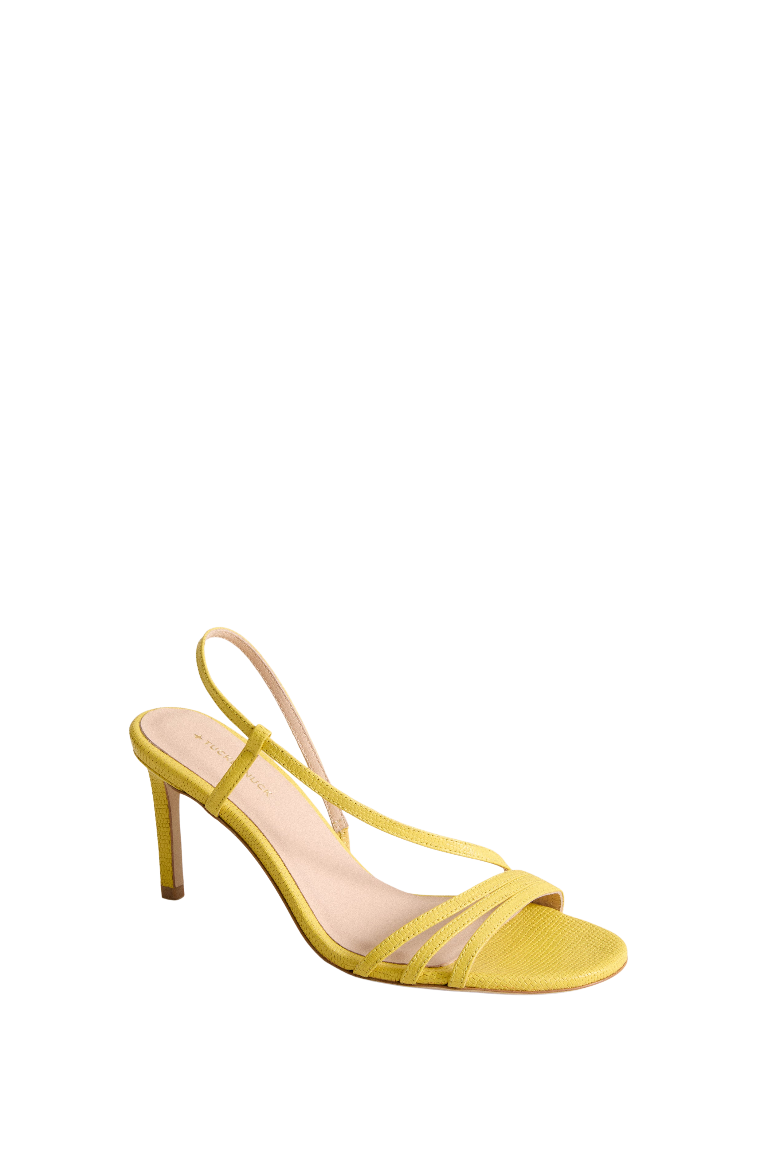 Lemon Yellow Embossed Leather Scarlet Heels