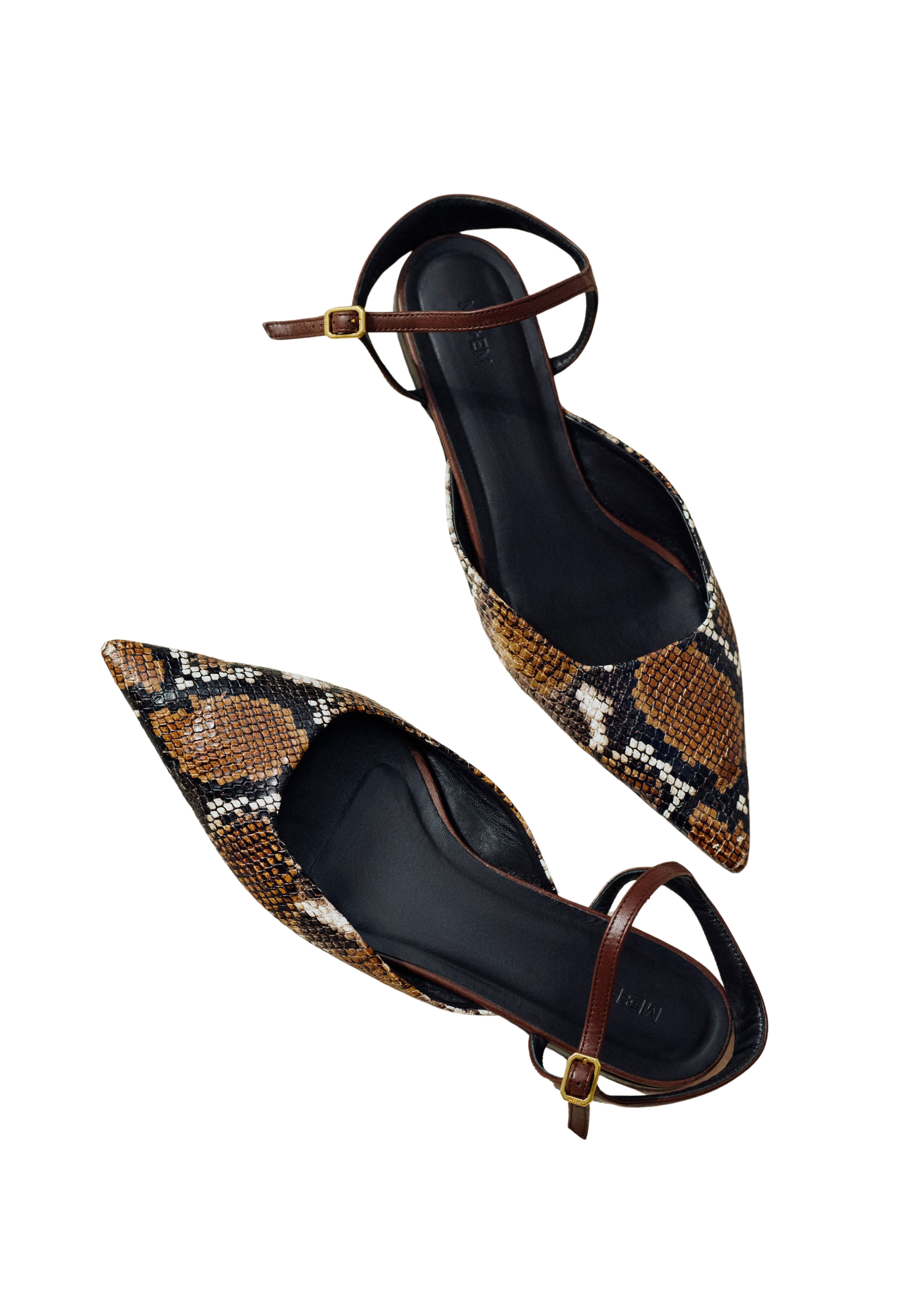 Point Toe Flat Italian Leather