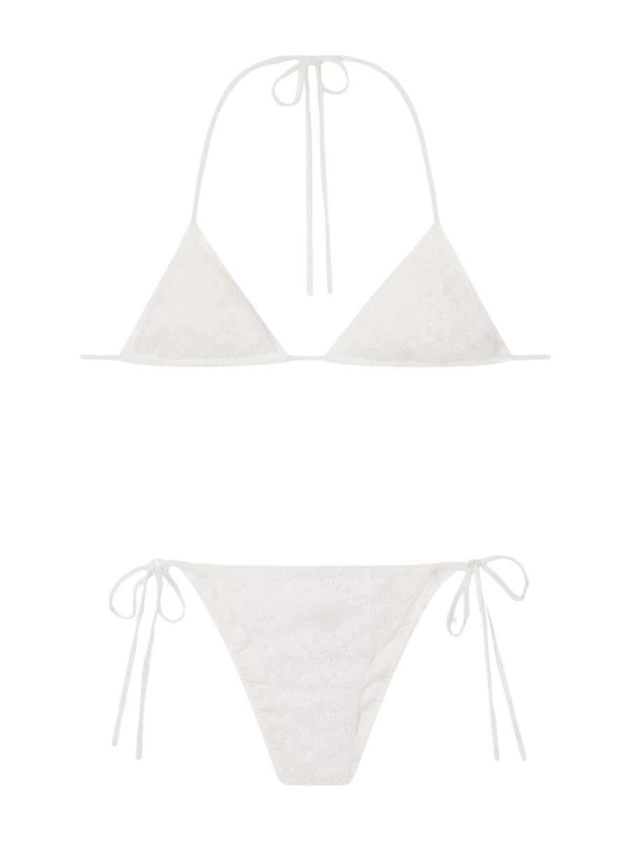 Mare printed halterneck triangle bikini
