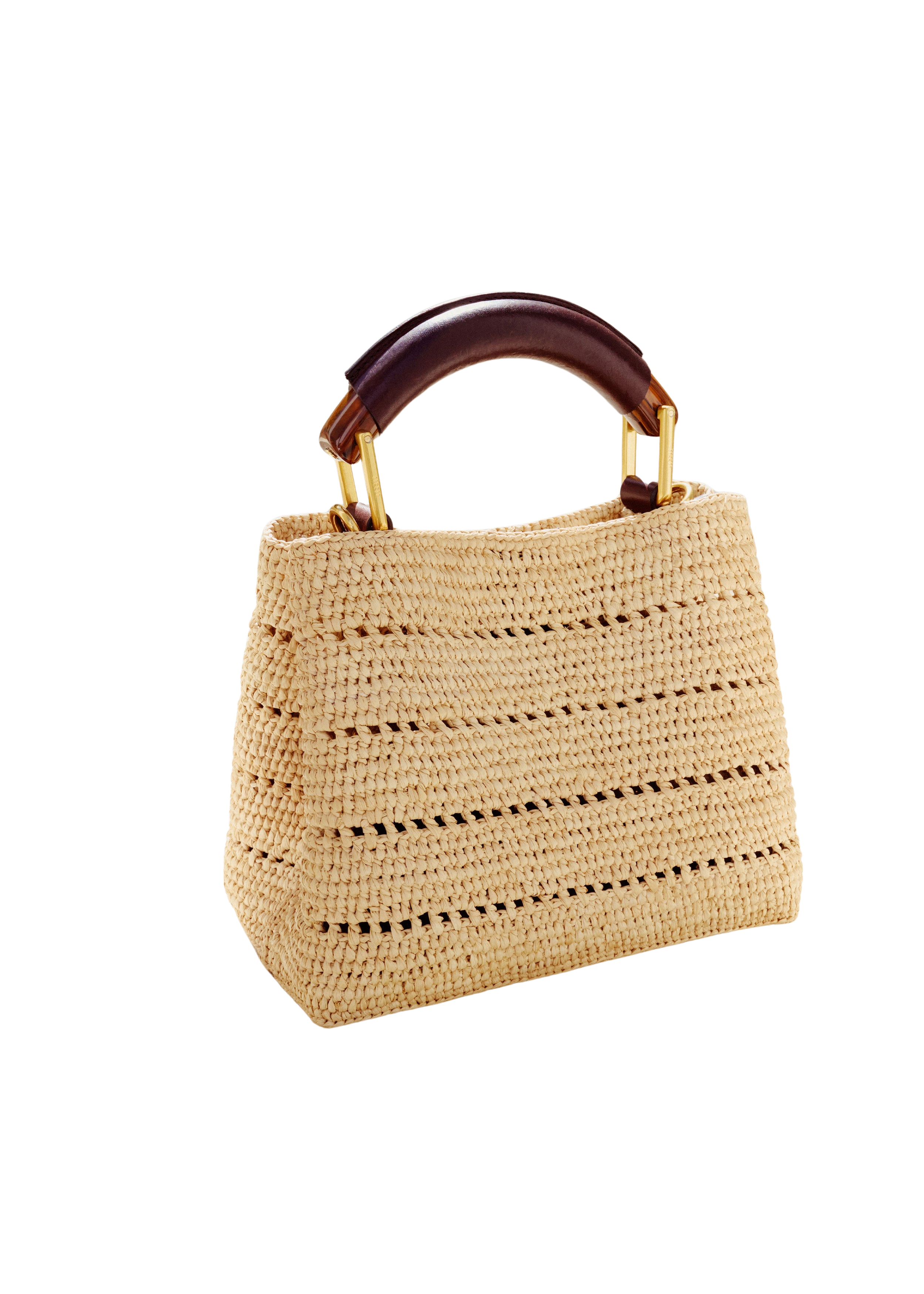Mini Day Bag Raffia + Leather