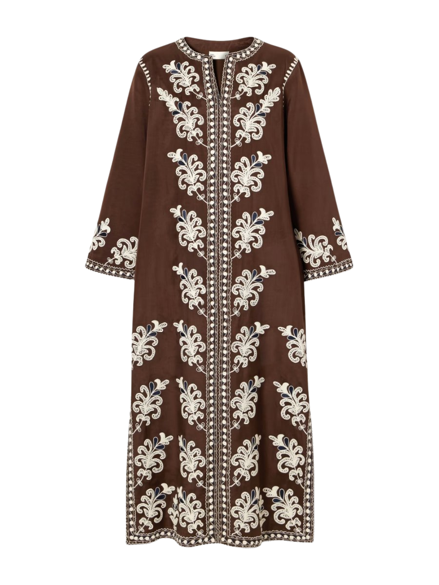 Embroidered woven katfan