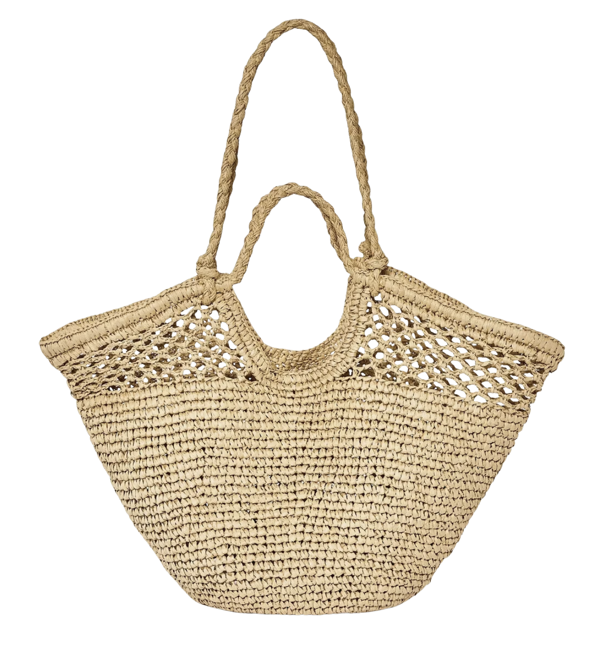 Straw Crochet Fan Tote Bag - A New Day™ Natural