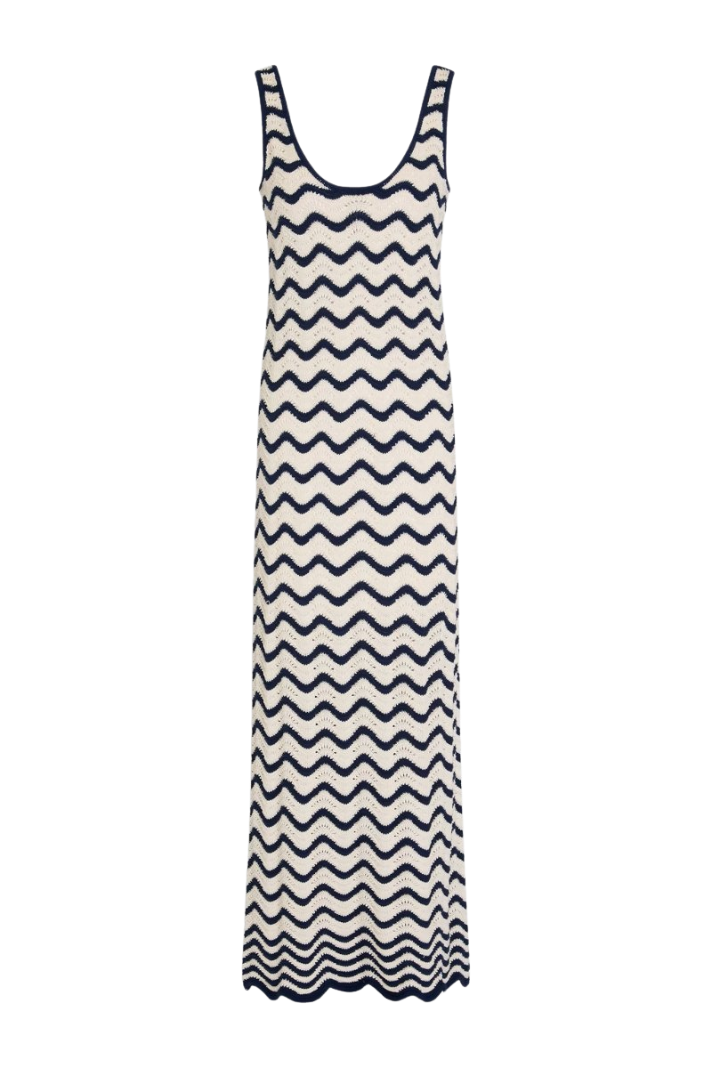 Crochet-knit cotton maxi dress