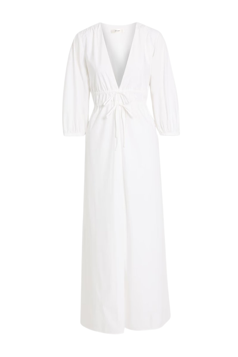 The Cinched cotton-poplin maxi dress