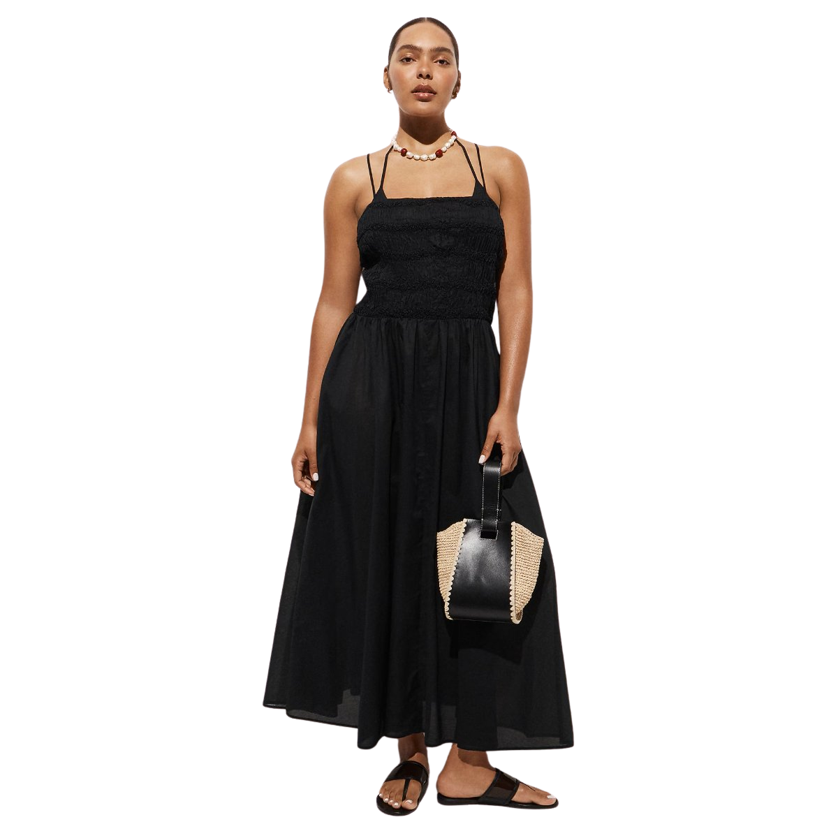 Wave maxi dress in cotton voile