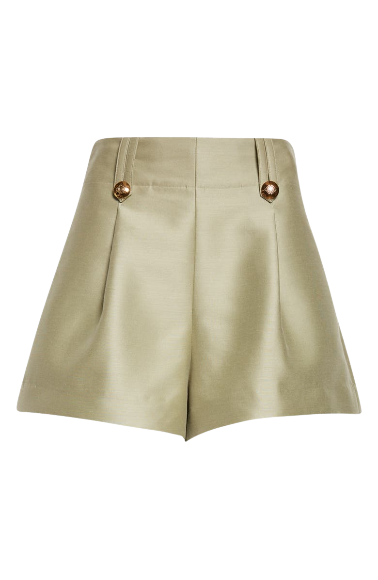 Kindred Spirit Luna Tailored High Waist Wool & Silk Shorts