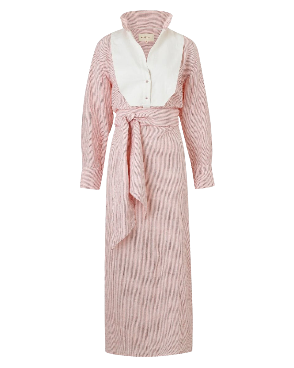 Floating Bib Dress (Red Stripe)