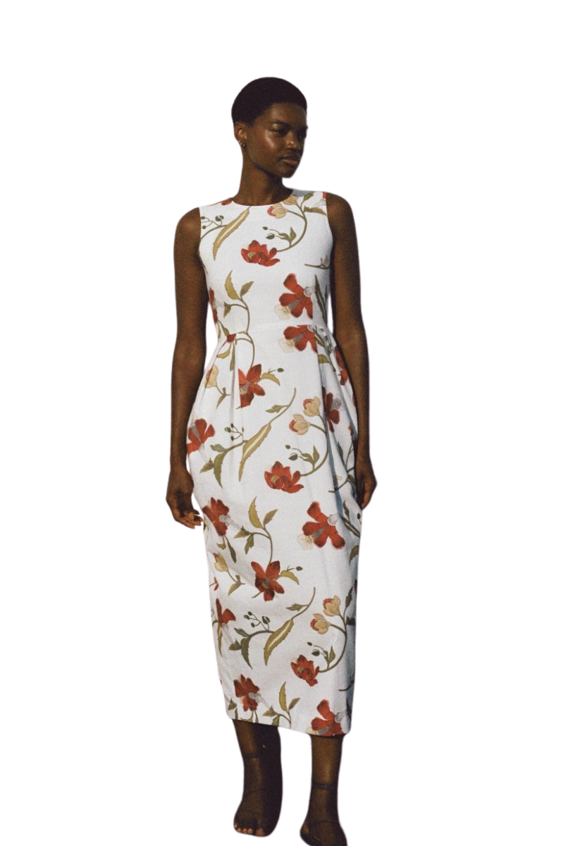 Avery Dress in Red Hibiscus