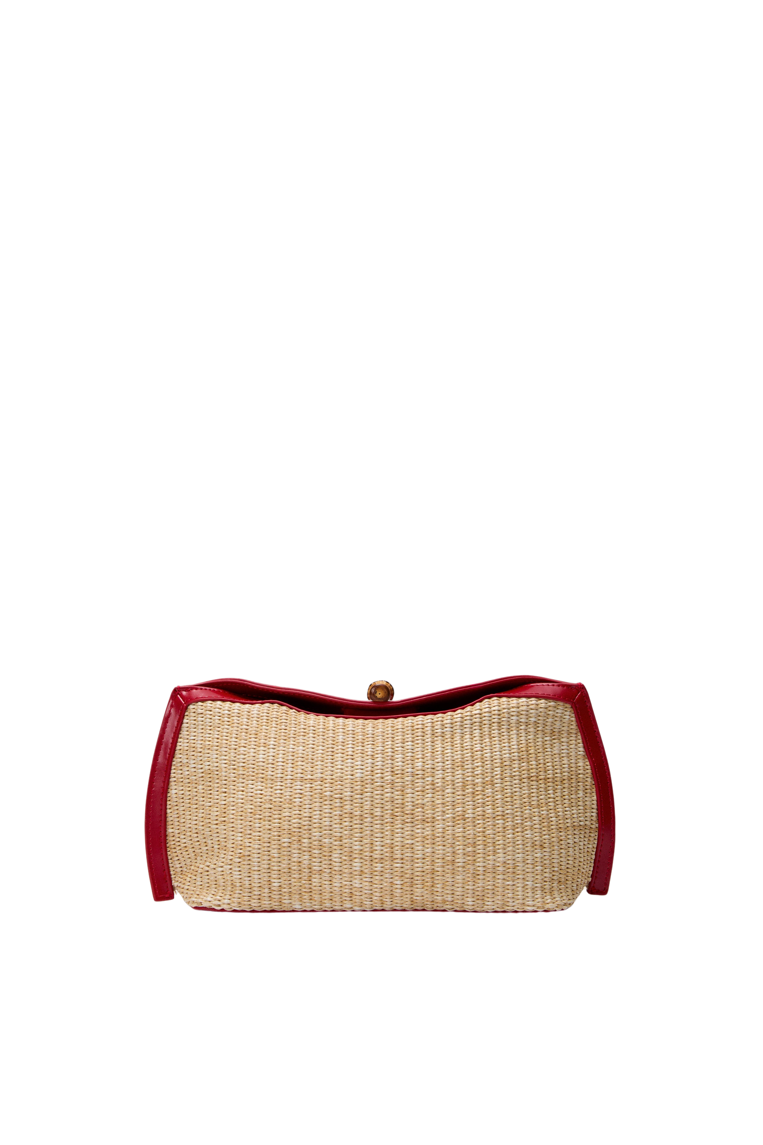 Cherry and Raffia Lock Clutch