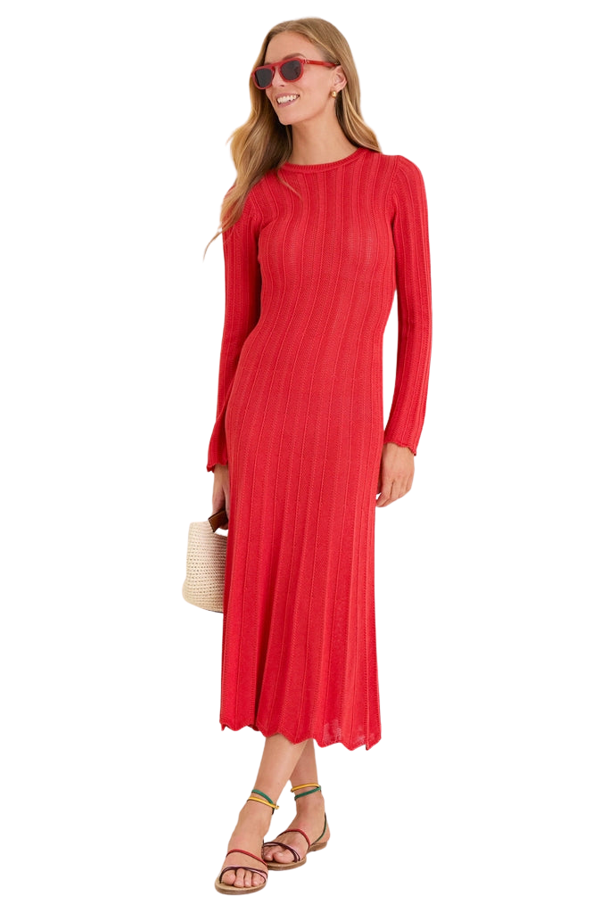 Red Knit Solange Dress