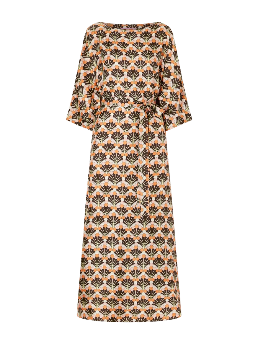 Muumuu silk-twill midi dress