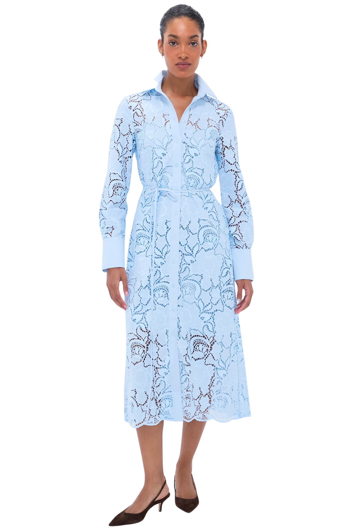 Dream Blue Long Sleeve Shirt Dress