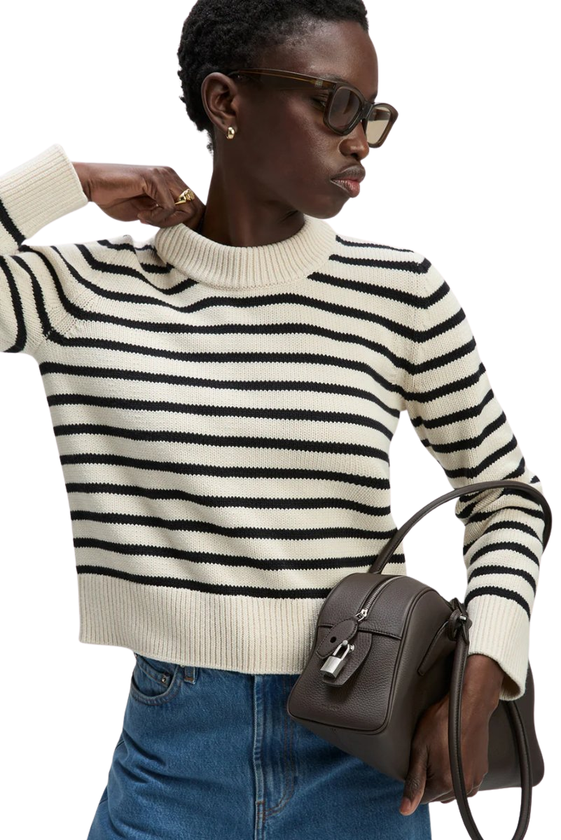 The Favorite Crew in Black & Cream Stripe