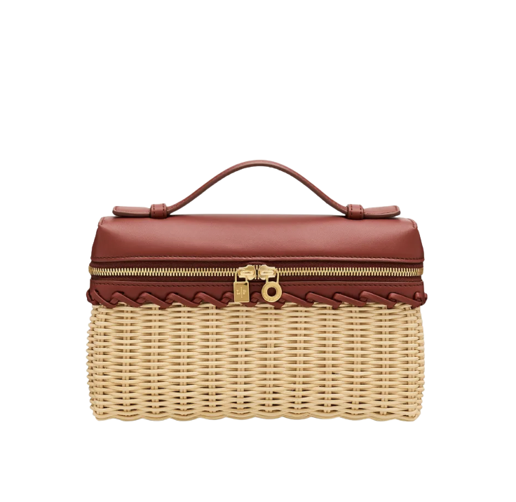 Loro Piana Extra Pocket Zip Rattan Crossbody Bag