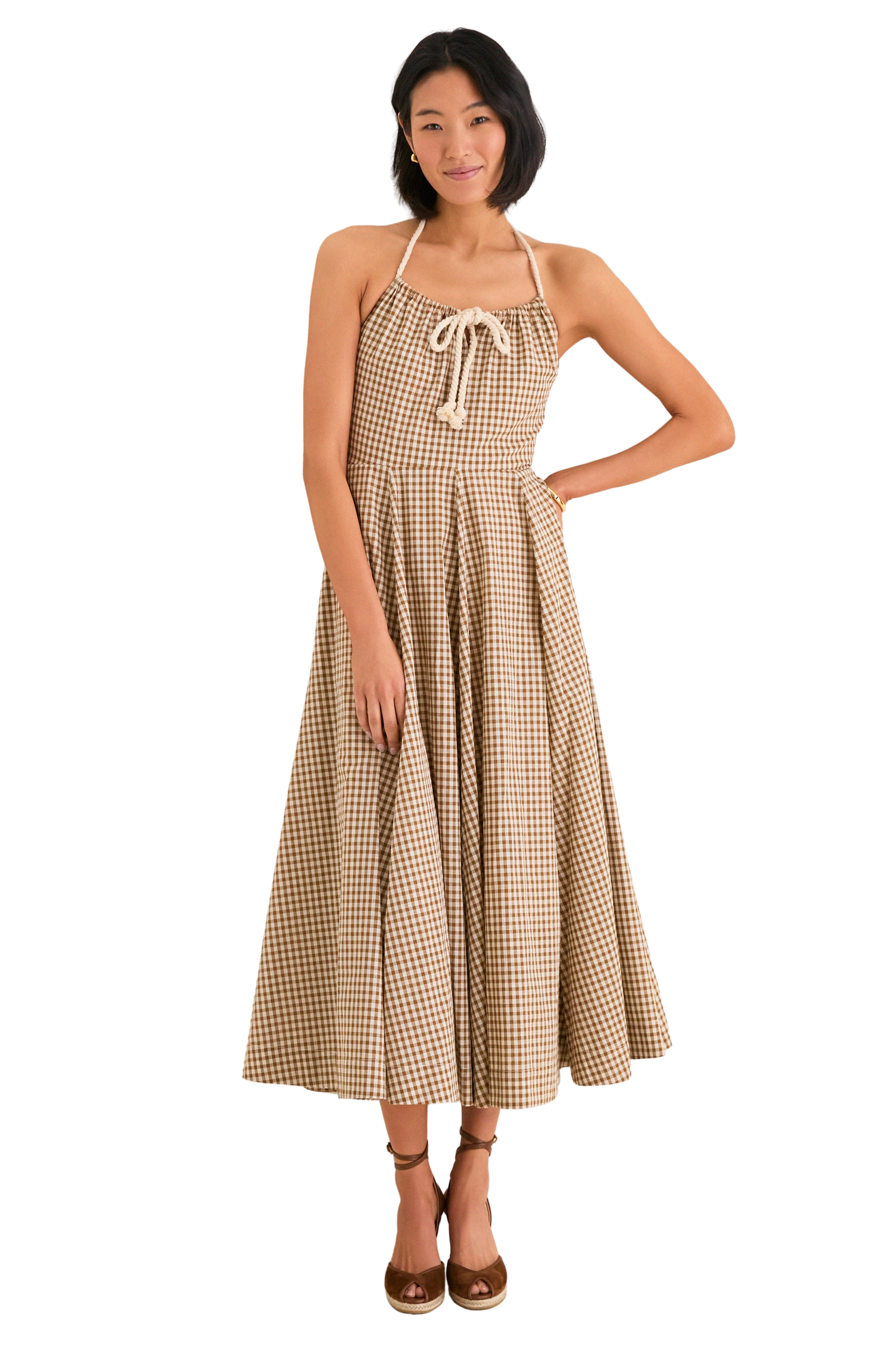 Mocha Gingham Sierra Dress