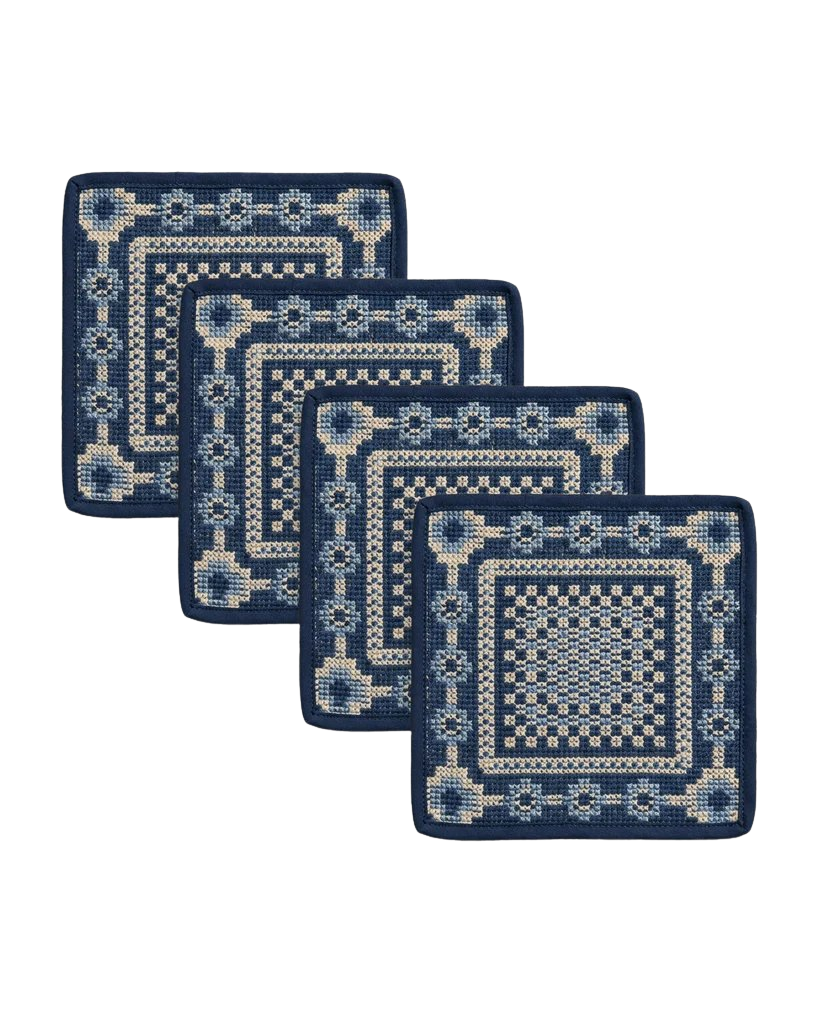 Ralph Lauren Home x Cabana, Edgecombe Needlepoint Cocktail Napkins (Set of 4)