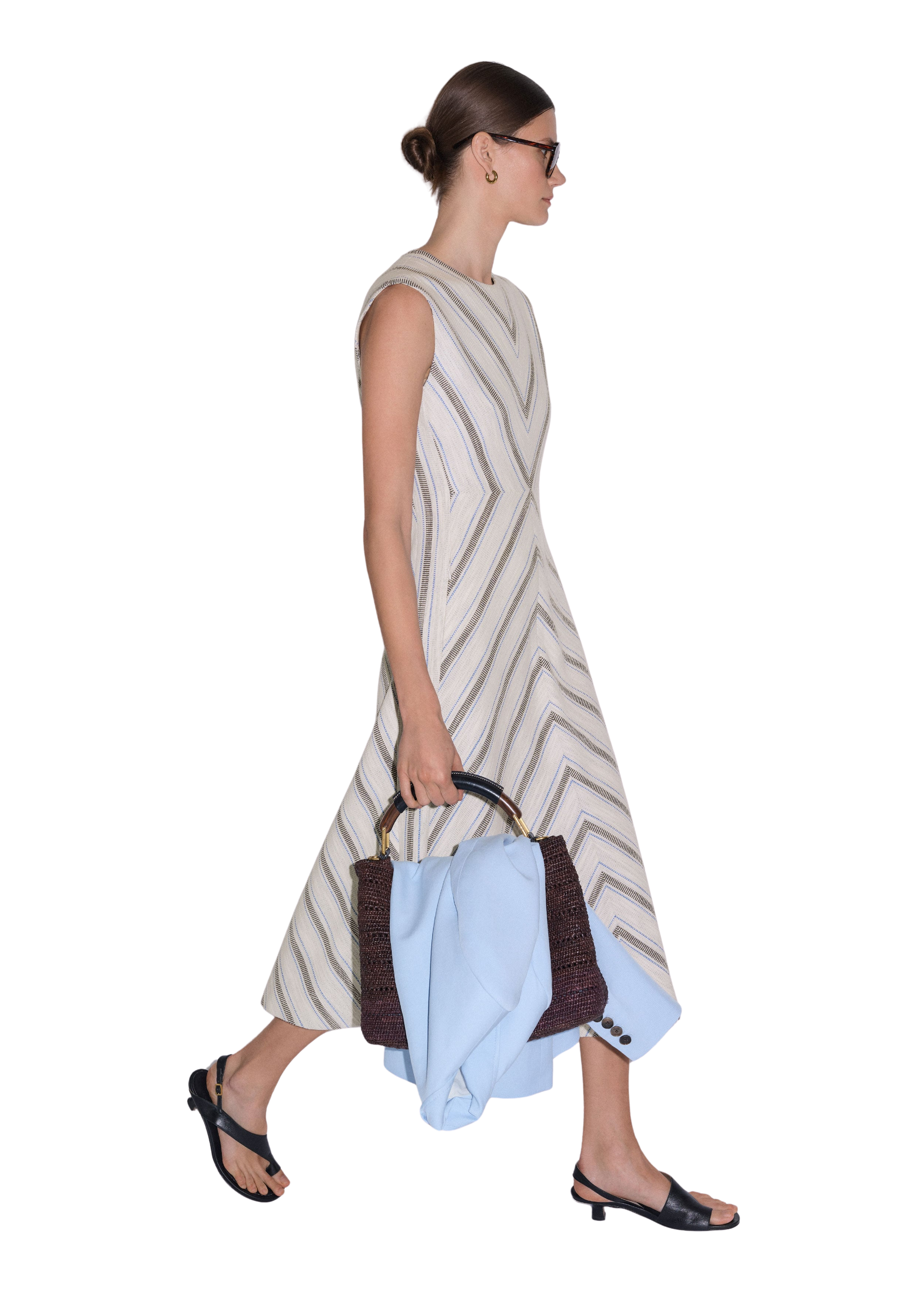 Fit + Flare Midi Dress Textured Jersey